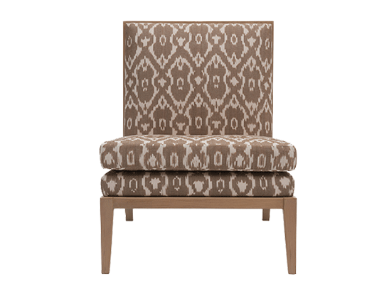 Madeleine Slipper Chair, Chittoor Ikat, Natural Glaze